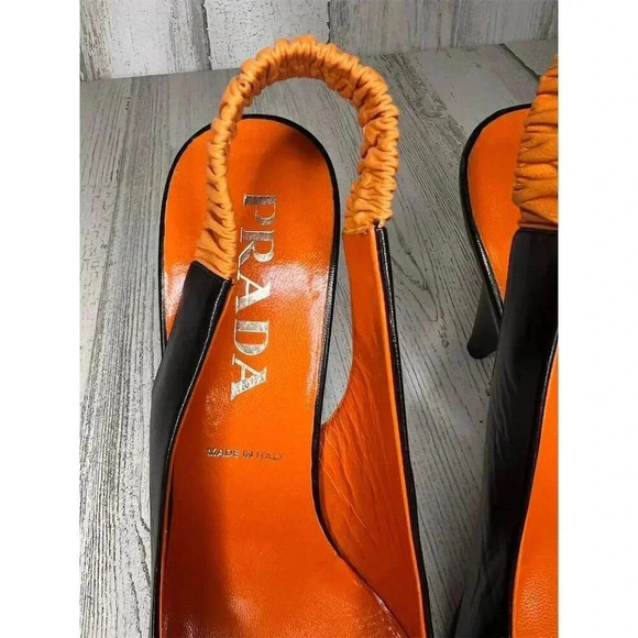 Prada Women's Strappy Stiletto Heels Black Leather Size 7.5 Formal - Picture 7 of 10